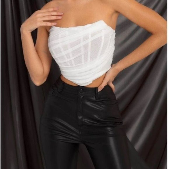NEW Chiffon Boned Strapless Angled Corset Top - Picture 5 of 12